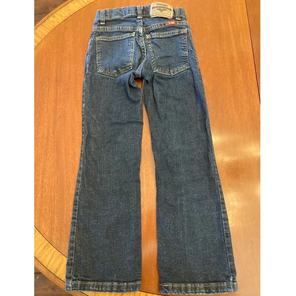 Wrangler Boys 8 Slim Classic Bootcut Jeans Dark Wash Adjustable Waist 105WNBWDG